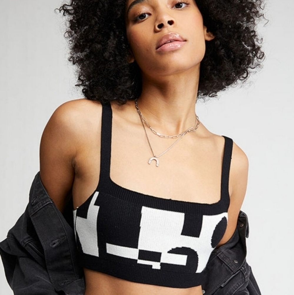 Peppermayo Black and White Graphic Tank Top